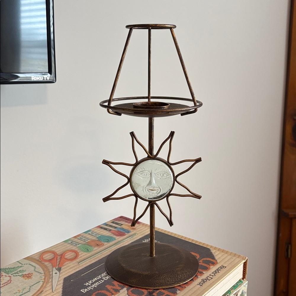 Vintage celestial candle holder